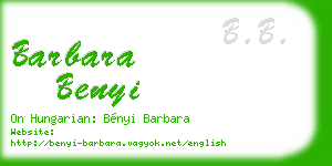 barbara benyi business card