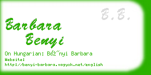 barbara benyi business card